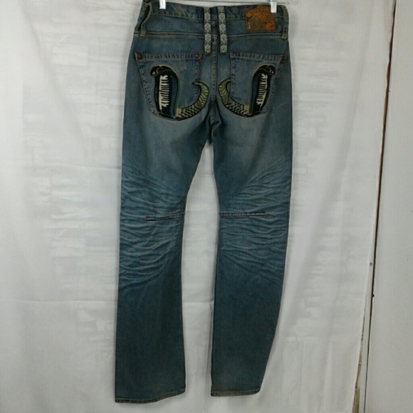 Ruthless art cobra embroidered jeans size 32 - Picture 2 of 8